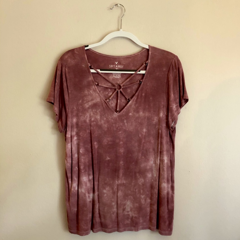 American Eagle XL Strappy V-neck Tee
